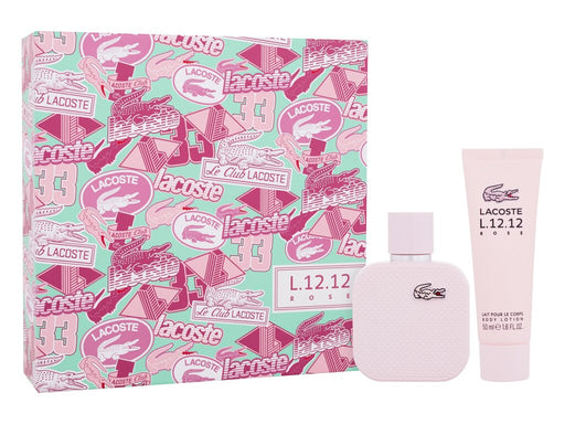 Lacoste L.12.12 Eau de Parfum Rose Gift Set 50ml EDP + 50ml Body Lotion - Fragrance at MyPerfumeShop by Lacoste