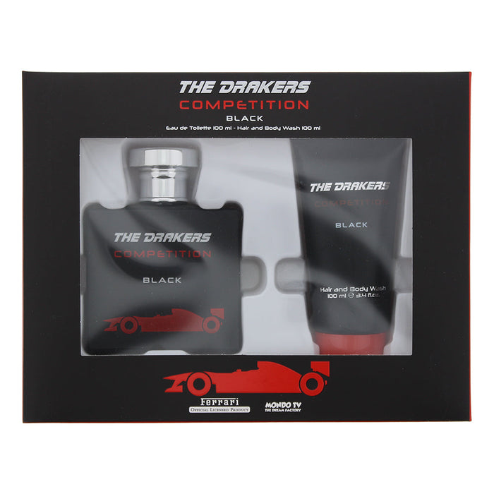 Mondo Tv Ferrari The Drakers Competition Black Eau de Toilette Gift Set : Eau de Toilette 100ml - Hair And Body Wash 100ml - Gift Set at MyPerfumeShop by Mondo Tv