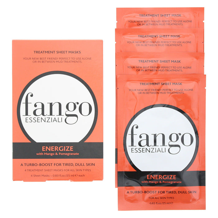 Borghese Fango Essenziali Energise Treatment Sheet Mask 4 x 25ml - Face Mask at MyPerfumeShop by Borghese