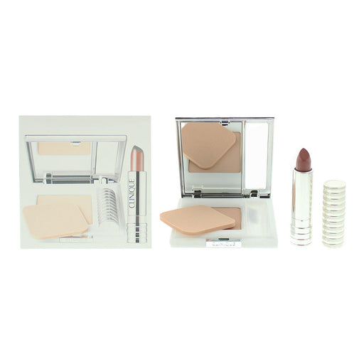 Clinique 2 Piece Gift Set: Superpowder Double Face Powder 02 Matte Beige - Long Last Lipstick 12 Blushing Nude - Powders at MyPerfumeShop by Clinique