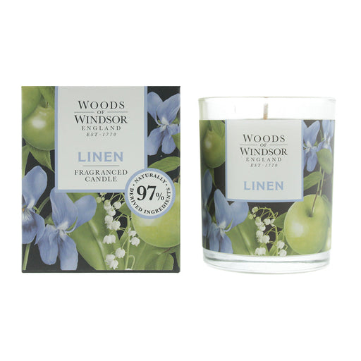 Woods Of Windsor Linen Candle 150g - Candle at MyPerfumeShop by Woods Of Windsor