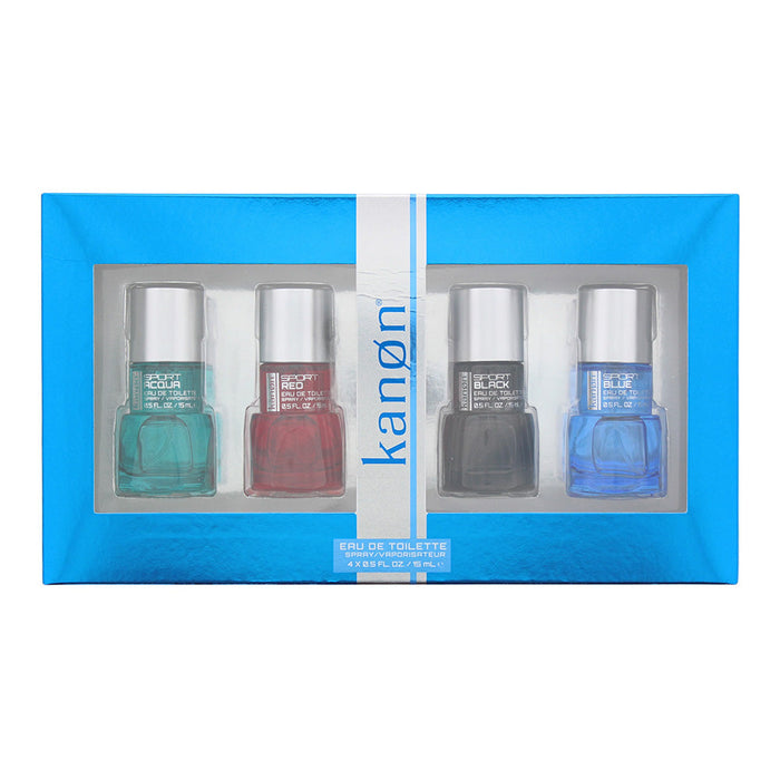 Kan¯n Sport Miniature Gift Set 15ml Sport Aqua EDT + 15ml Sport Black EDT + 15ml Sport Blue EDT + 15ml Sport Red EDT - Eau de Toilette at MyPerfumeShop by Kan¯n