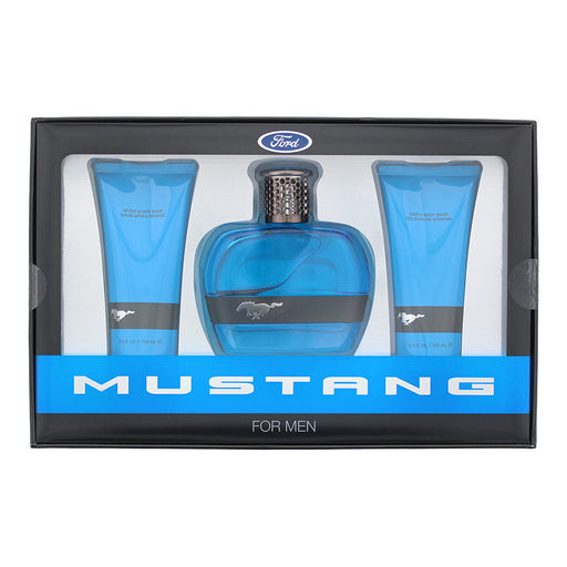 Mustang Blue Gift Set 100ml EDT + 100ml Aftershave Balm + 100ml Hair & Body Wash - Eau de Toilette at MyPerfumeShop by Mustang