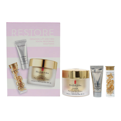 Elizabeth Arden Restore 3 Piece Gift Set: Ceramide SPF 30 PA++ Day Cream 50ml - Serum Capsules 7pcs - Superstart Booster 5ml - GIFT SET at MyPerfumeShop by ELIZABETH ARDEN