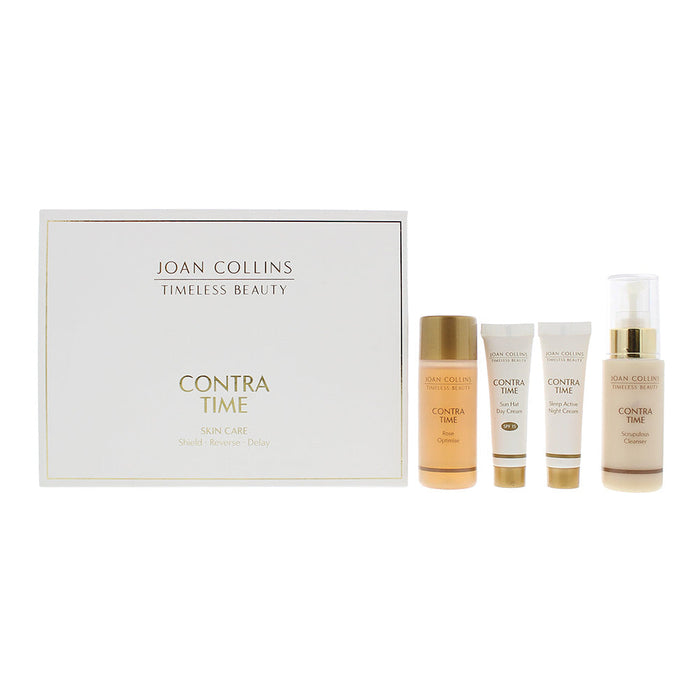 Joan Collins Contra Time 4 Piece Gift Set: Scrupulous Cleanser 50ml - Rose Optimise Lotion 50ml - Day Cream SPF 15 12ml - Night Cream 12ml - GIFT SET at MyPerfumeShop by Joan Collins