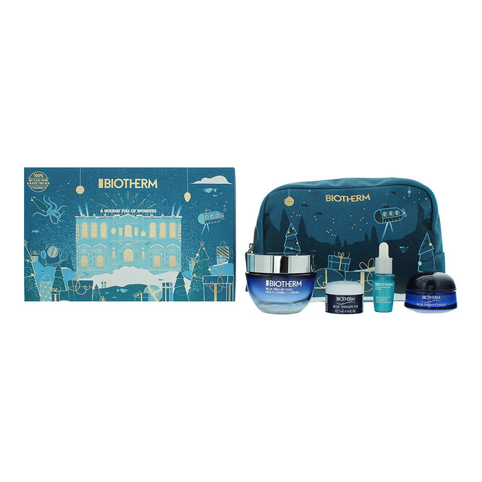 Biotherm Blue Therapy 4 Piece Gift Set: Pro-Retinol Cream 50ml - Plankton Elixir Serum 7ml - Eye Cream 5ml - Night Cream 15ml + Pouch - Gift Set at MyPerfumeShop by Biotherm