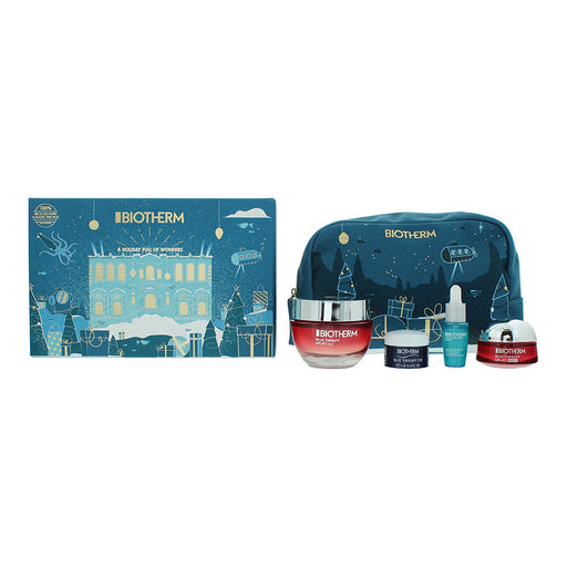 Biotherm Blue Therapy Red Algae Uplift 4 Piece Gift Set: Red Algae Cream 50ml - Plankton Elixir Serum 7ml - Eye Cream 5ml - Night Cream 15ml - Pouch - Gift Set at MyPerfumeShop by Biotherm