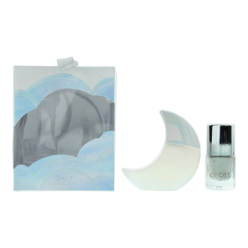 Ghost Whitelight 2 Piece Gift Set: Eau De Toilette 10ml - Silver Holographic Nail Polish 10ml - Fragrance at MyPerfumeShop by Ghost