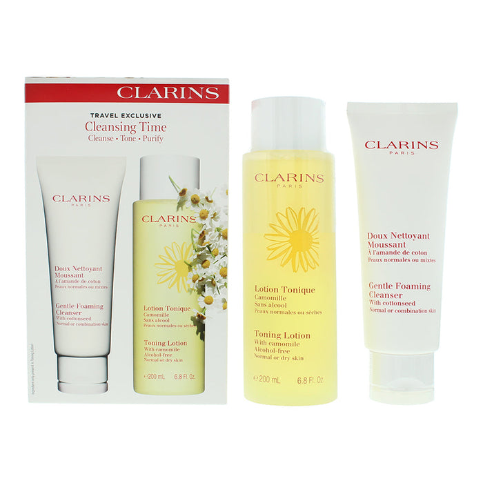 Clarins Everyday Cleansing 2 Piece Gift Set: Cleansing Milk 200ml - Toning Lotion 200ml - Gift Set at MyPerfumeShop by Clarins