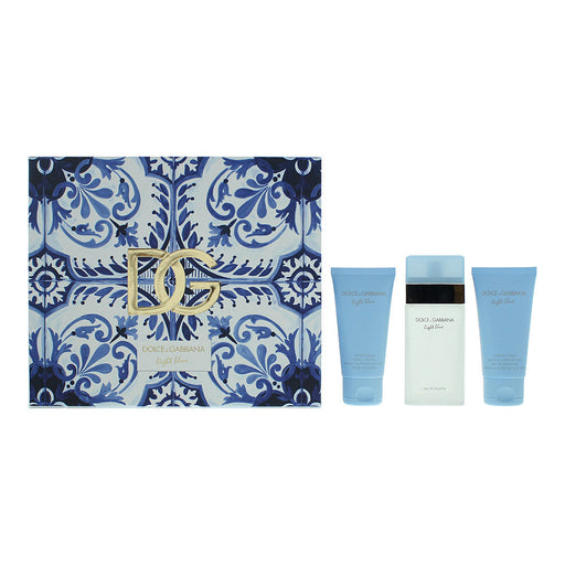 Dolce  Gabbana Light Blue 3 Piece Gift Set: Eau De Toilette 50ml - Body Lotion 50ml - Shower Gel 50ml - Gift Set at MyPerfumeShop by Dolce Gabbana