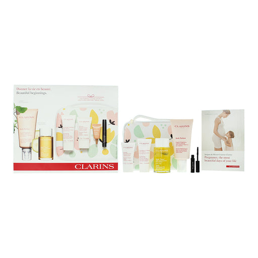 Clarins Beautiful Beginnings Maternity Bag 6 Piece Gift Set: Stretch Mark Expert 175ml - Body Oil 100ml - Body Scrub 30ml - Flash Balm 15ml- Eye Cream 3ml - Mascara 3ml - Lotions at MyPerfumeShop by Clarins