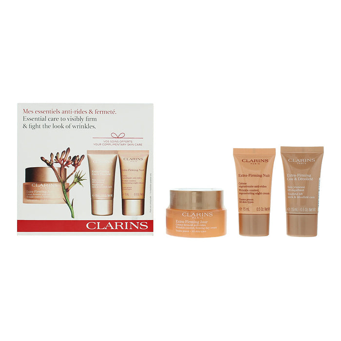 CClarins Extra-Firming 3 Piece Gift Set: Extra Firming Day Cream 50ml - Extra Firming Neck  Decollette Care 15ml - Extra Firming Night  Cream 15ml - Beauty and Cosmetics at MyPerfumeShop by Clarins