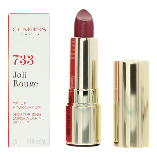 Clarins Joli Rouge Long Wearing Moisturizing 733 Soft Plum Lipstick 3.5g - Lipstick at MyPerfumeShop by Clarins