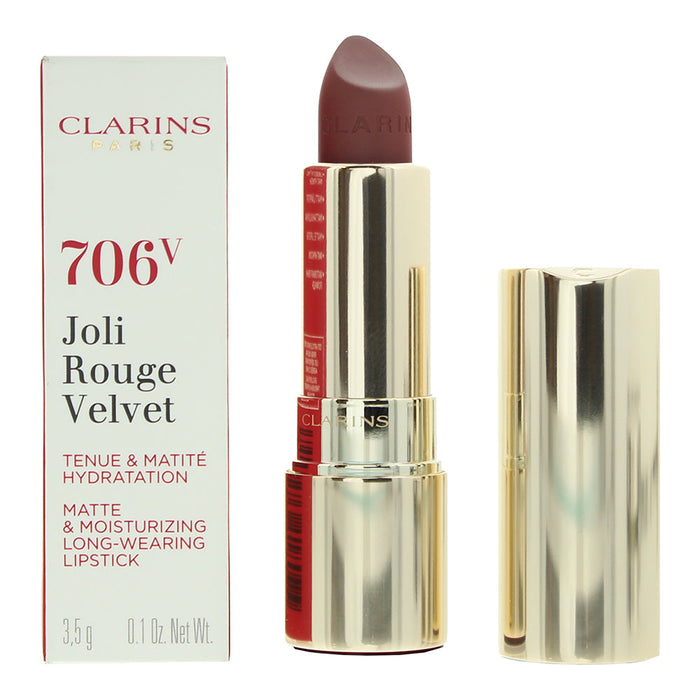 Clarins Joli Rouge Velvet Matte  Moisturizing Long Wear 706V Fig Lipstick 3.5g - Lipstick at MyPerfumeShop by Clarins