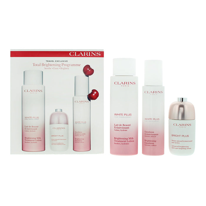 Clarins Total Brightening 3 Piece Gift Set: Milky Lotion 200ml - Brightening Serum 50ml - Brightening Emulsion 75ml - Beauty at MyPerfumeShop by Clarins