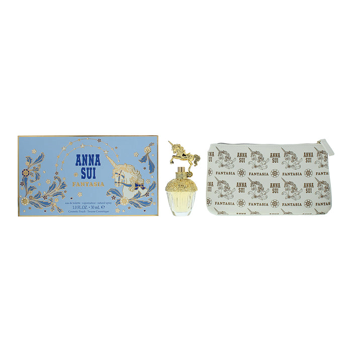 Anna Sui Fantasia 2 Piece Gift Set: Eau De Toilette 30ml - Cosmetic Bag - Default Title - Gift Set at MyPerfumeShop by Anna Sui