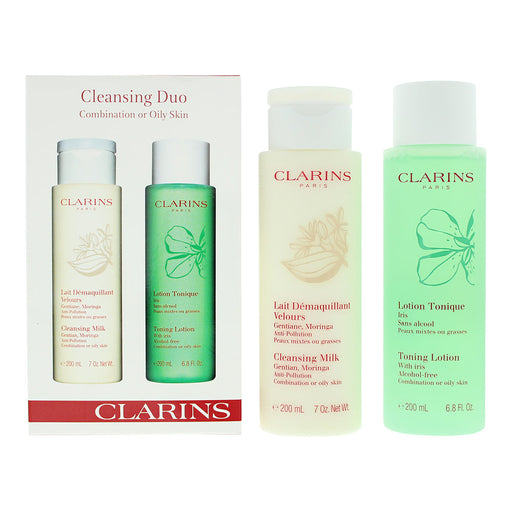 Clarins Cleansing Duo 2 Piece Gift Set: Cleansing Milk 200ml - Toning Lotion 200ml - Beauty at MyPerfumeShop by Clarins