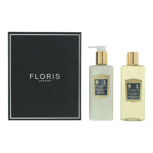 Floris Night Scented Jasmine 2 Piece Gift Set: Body Lotion 250ml - Shower Gel 250ml - Gift Set at MyPerfumeShop by Floris