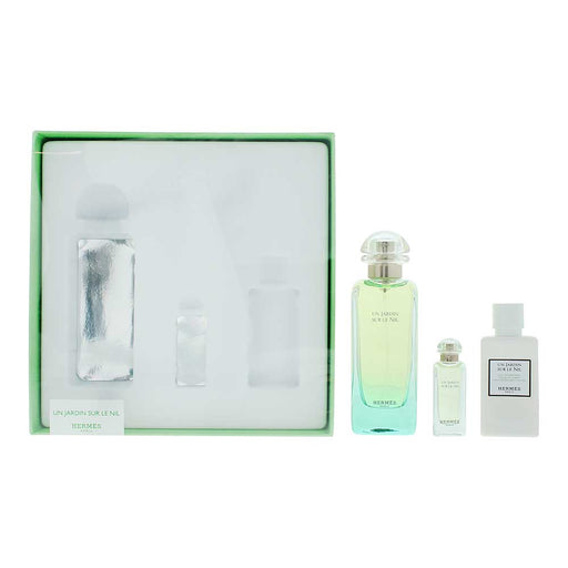 Hermès Un Jardin Sur Le Nil 3 Piece Gift Set: Eau de Toilette 100ml - Eau de Toilette 7.5ml - Body Lotion 40ml - Gift Set at MyPerfumeShop by Hermès