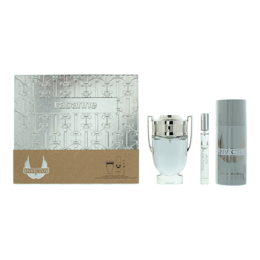 Paco Rabanne Invictus 3 Piece Gift Set: Eau de Toilette 100ml - Deodorant Spray - Gift Set at MyPerfumeShop by Paco Rabanne