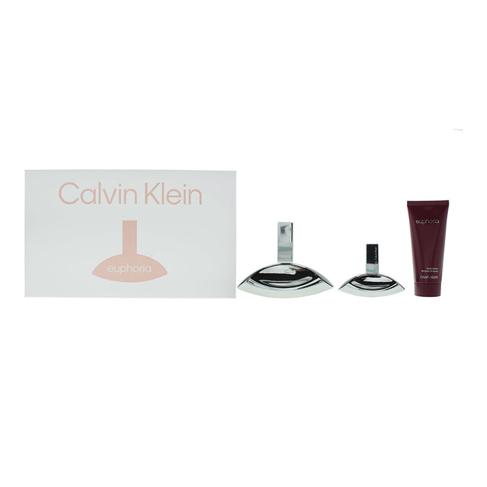 Calvin Klein Euphoria 3 Piece Gift Set: Eau de Parfum 100ml - Eau de Parfum 30ml - Body Lotion 100ml - Gift Set at MyPerfumeShop by Calvin Klein