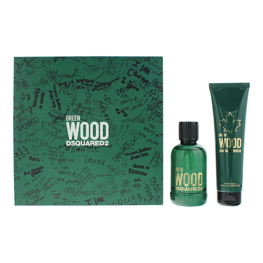 Dsquared2 Green Wood 2 Piece Gift Set: Eau de Toilette 100ml - Shower Gel 150ml - Gift Set at MyPerfumeShop by Dsquared2