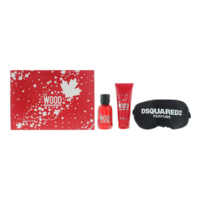 Dsquared2 Red Wood 3 Piece Gift Set: Eau de Toilette 50ml - Shower Gel 50ml - Night Mask - Gift Set at MyPerfumeShop by Dsquared2