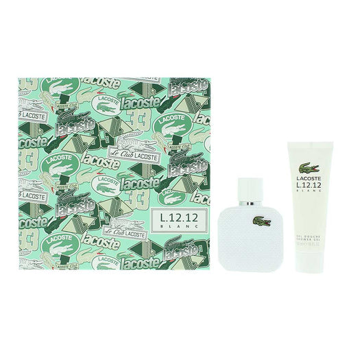 Lacoste Eau De Lacoste L.12.12 Blanc 2 Piece Gift Set: Eau de Toilette 50ml - Shower Gel 50ml - Fragrance at MyPerfumeShop by Lacoste