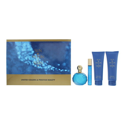 Sun Moon Stars By United Colors  Prestige Beauty 4Piece Gift Set: Eau de Toilette 100ml - Eau de Toilette 10ml - Body Lotion 100ml - Shower Gel 100ml - Gift Set at MyPerfumeShop by United Colors Prestige Beauty