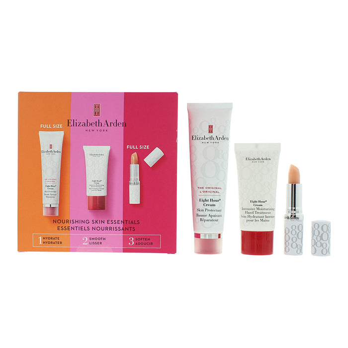 Elizabeth Arden Nourishing Skin Essentials 3 Piece Gift Set: Hand Cream 50ml - Hand Treatment 30ml - Lipstick 3.7g - Gift Set at MyPerfumeShop by Elizabeth Arden