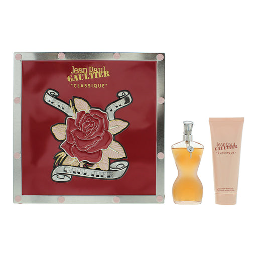 Jean Paul Gaultier Classique 2 Piece Gift Set: Eau De Toilette 50ml - Body Lotion 75ml - Gift Set at MyPerfumeShop by Jean Paul Gaultier