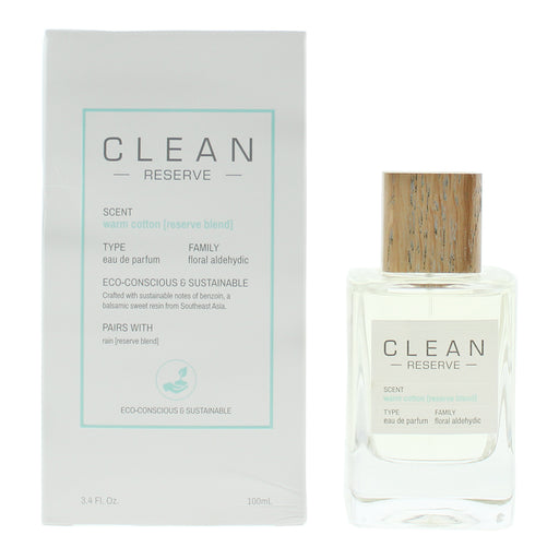 Clean Reserve Warm Cotton Reserve Blend Eau de Parfum 100ml - Default Title - Eau de Parfum at MyPerfumeShop by Clean