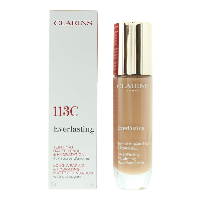 Clarins Everlasting Long Wearing  Hydrating 113C Chestnut Matte Foundation 30ml - Default Title - Foundation at MyPerfumeShop by Clarins