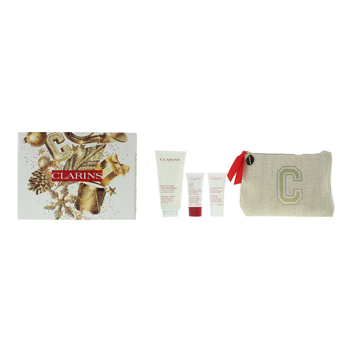 Clarins Body Care Essentials 3 Piece Gift Set: Body Lotion 200ml - Body Scrub 30 - Default Title - Gift Set at MyPerfumeShop by Clarins