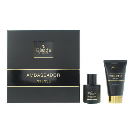 Gisada Ambassador Intense 2 Piece Gift Set: Eau de Parfum 50ml - Shower Gel 100ml - Gift Set at MyPerfumeShop by Ambassador