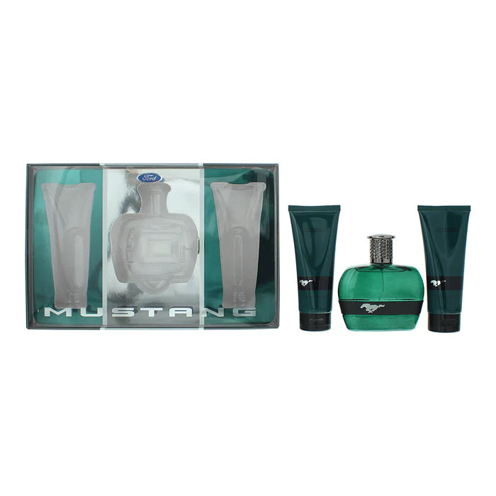 Mustang Green Gift Set 100ml EDT + 100ml Shower Gel + 100ml Aftershave Balm