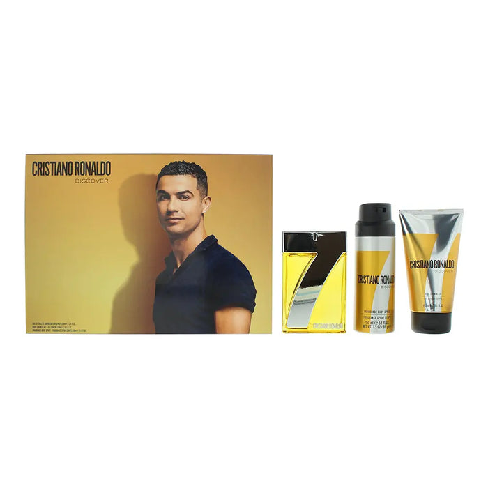 Cristiano Ronaldo CR7 Discover Gift Set 100ml EDT + 150ml Shower Gel + 150ml Body Spray