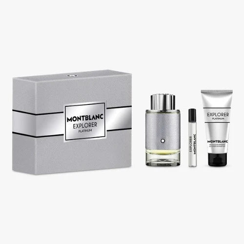 Mont Blanc Explorer Platinum Gift Set 100ml EDP + 100ml Shower Gel + 7.5ml EDP - Fragrance at MyPerfumeShop by Mont Blanc