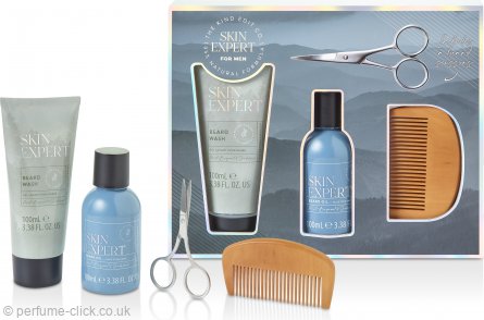 The Kind Edit Co. Skin Expert Beard Gift Set 100ml Beard Oil + 100ml Beard Wash + Comb + Scissors - Haircare at MyPerfumeShop by The Kind Edit Co.