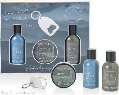 The Kind Edit Co. Skin Expert Mini Grooming Gift Set 100ml Shower Gel + 100ml Shampoo + 50ml Aftershave Balm + Bottle Opener Keyring - Bath & Body at MyPerfumeShop by The Kind Edit Co.