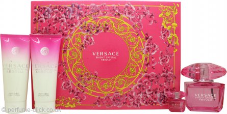 Versace Bright Crystal Absolu Gift Set 90ml EDP + 100ml Body Lotion + 100ml Shower Gel + 5ml EDP - Eau De Parfum at MyPerfumeShop by Versace