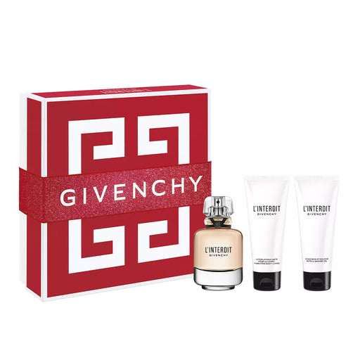 Givenchy L'interdit 3 Piece Gift Set: Eau De Parfum 80ml - Body Lotion 75ml - Shower Gel 75ml - Gift Set at MyPerfumeShop by Givenchy