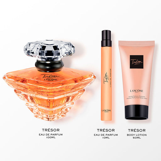 Lancôme Tresor Gift Set 100ml EDP + 10ml EDP + 50ml Body Lotion - Fragrance at MyPerfumeShop by Lancôme