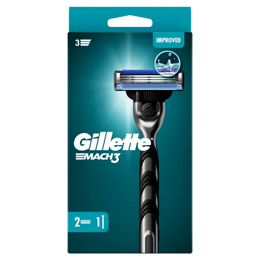 Gillette Mach3 Razor For Men 2up - Manual Shaving Razor at MyPerfumeShop by Gillette