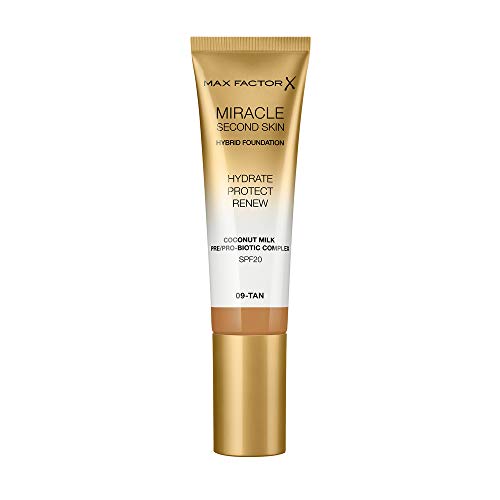 Max Factor Miracle Touch Second Skin Foundation SPF20 30ml - 9 Tan - Cosmetics at MyPerfumeShop by Max Factor