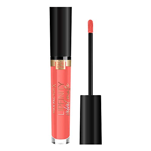 Max Factor Lipfinity Velvet Matte Liquid Lipstick 4ml - 055 Orange Glow - Cosmetics at MyPerfumeShop by Max Factor