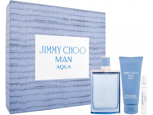 Jimmy Choo Man Aqua Gift Set 100ml EDT + 100ml Shower Gel + 7.5ml EDT - Fragrance at MyPerfumeShop by Jimmy Choo