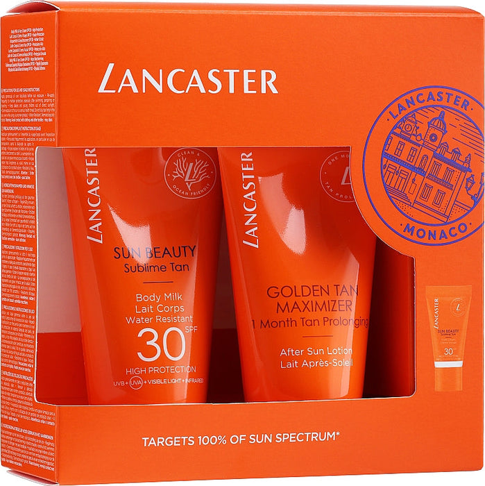 Lancaster Sun Beauty Gift Set 50ml Sun Beauty Body Milk SPF30 + 50ml After Sun Golden Maximiser + 3ml Sun Beauty Face Cream SPF30 - Suncare & Tanning at MyPerfumeShop by Lancaster