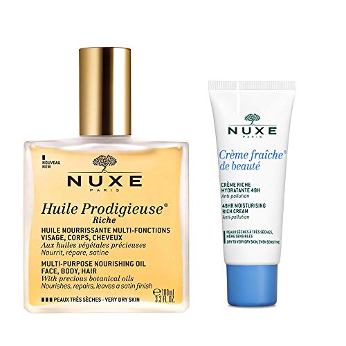 Nuxe Huile Prodigieuse Riche Multi-Purpose Oil 100ml + Creme Fraîche de Beauté Rich Moisturising Cream 48H 15ml Offered - Skincare at MyPerfumeShop by Nuxe