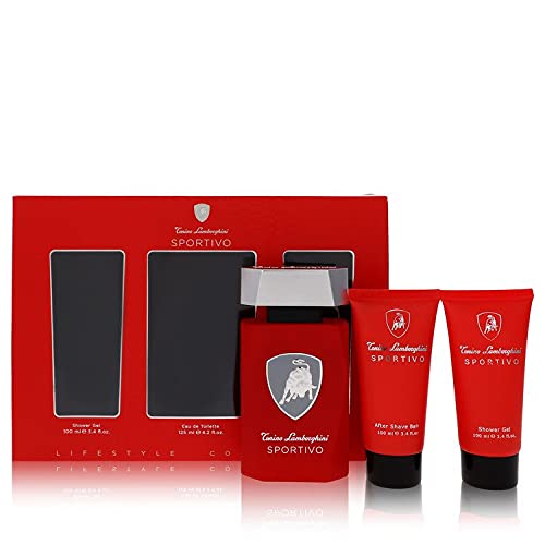 Lamborghini Sportivo 3 Piece Gift Set: Eau De Toilette 125ml - Shower Gel 100ml - Aftershave Balm 100ml - Gift Set at MyPerfumeShop by Tonino Lamborghini